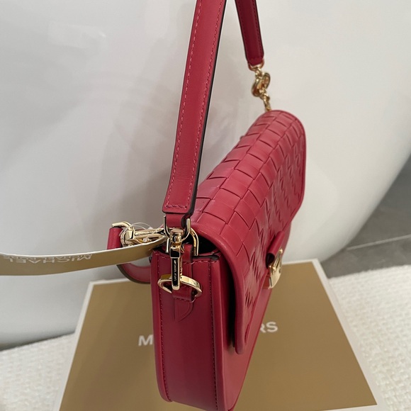 NWT MICHAEL KORS Bradshaw Small Leather Convertible Bag-Lt Berry Sorbet bag - Picture 8 of 10